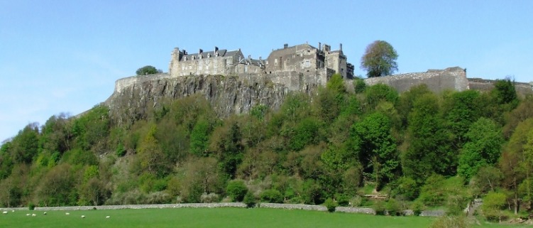 The dramatic western view of the castle