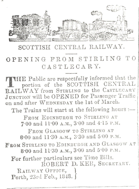 Stirling Railway Advert